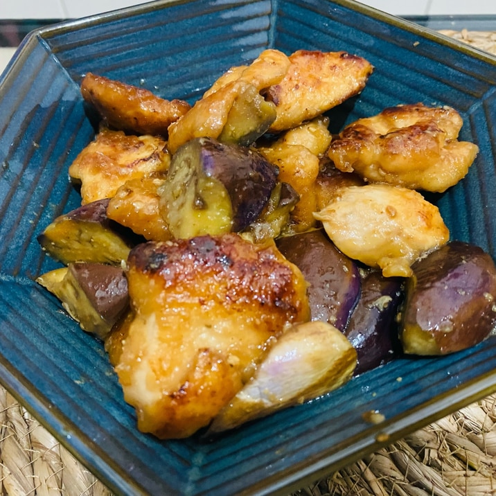 鶏胸肉と茄子の甘酢炒め